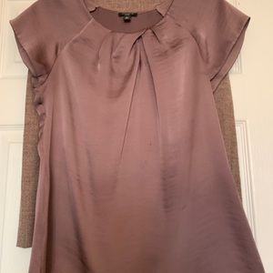 Ann Taylor Cap Sleeve Mauve Blouse 6P